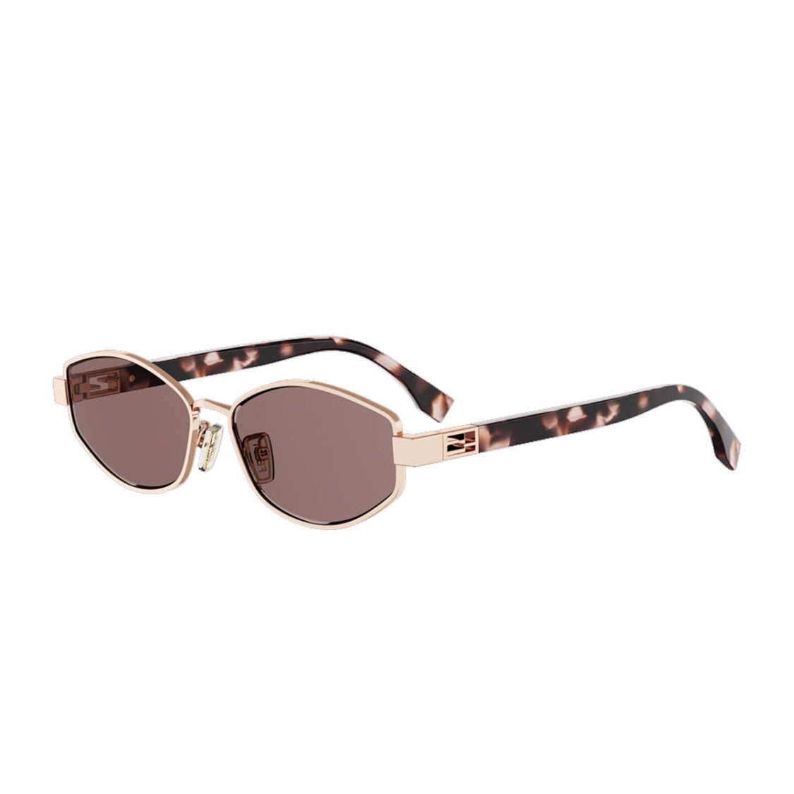 Fendi Pink Tube Fe40216u Geometric Metal Sunglasses