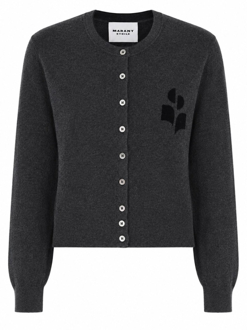 Isabel Marant Étoile Lona Cropped Button-Down Cotton-Wool Cardigan