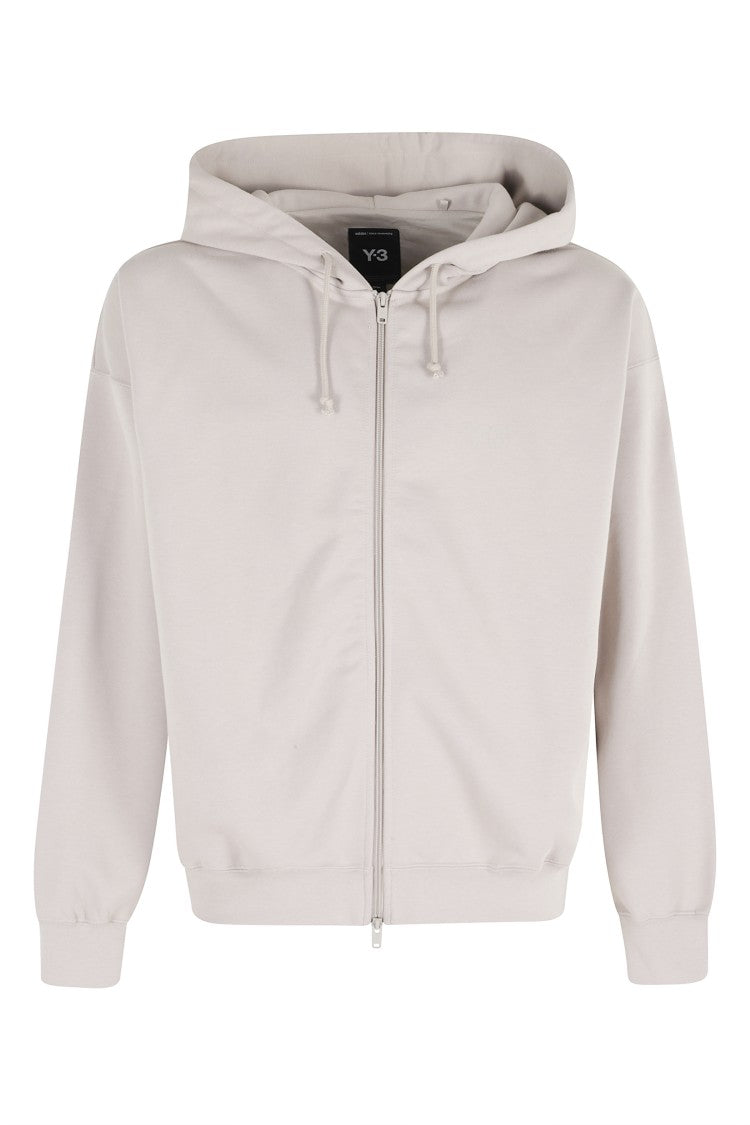 Y-3 Turtledove Zip Brushed Terry Cotton-Blend Hooded Sweatshirt