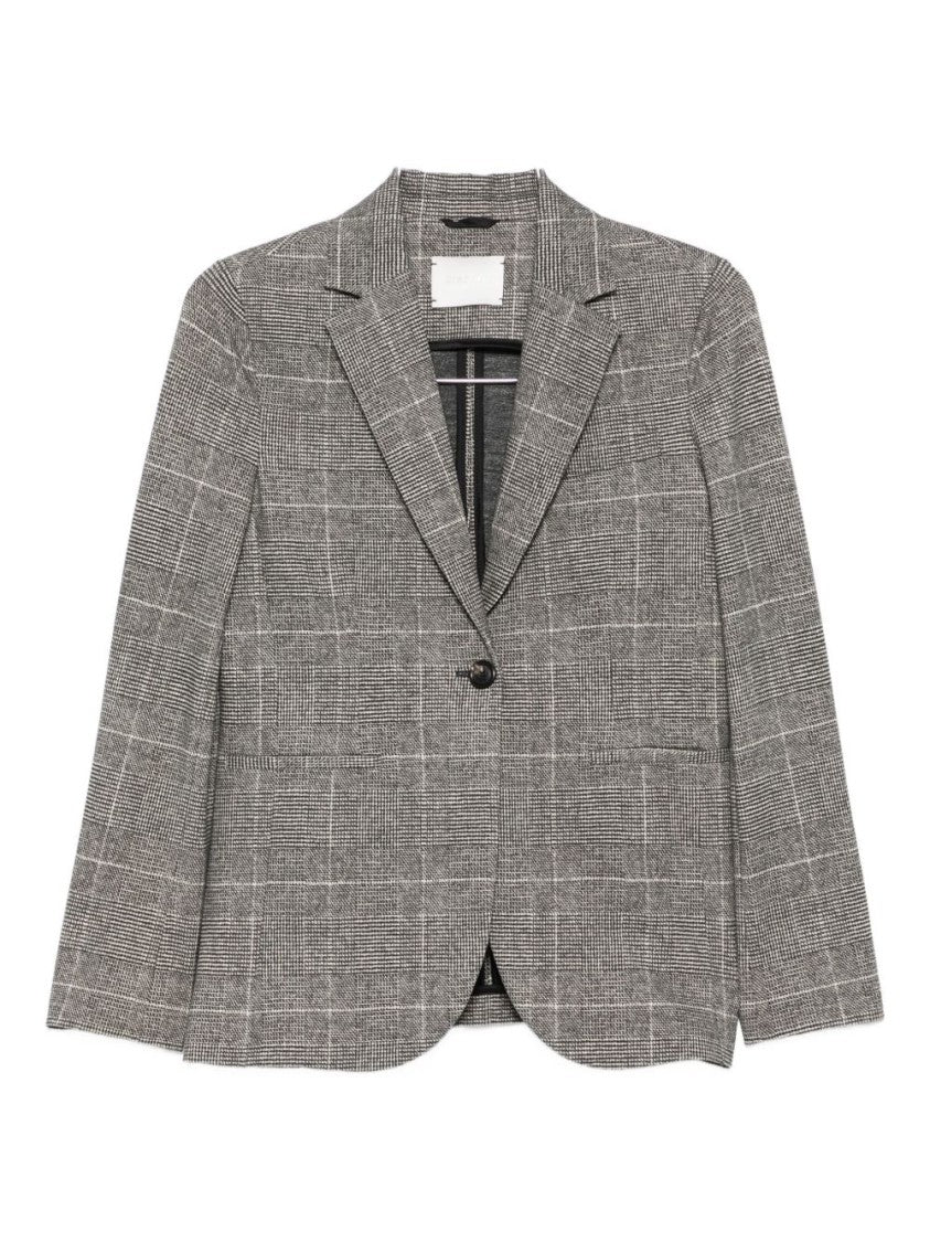 Circolo 1901 Checkered Tailored Jacket With Notched Lapels