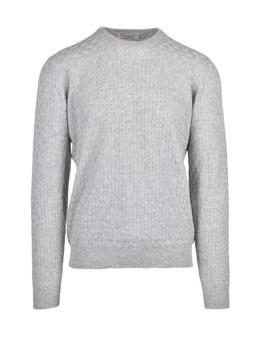 Filippo De Laurentiis Light Grey Merino Wool-Blend Crewneck Sweater