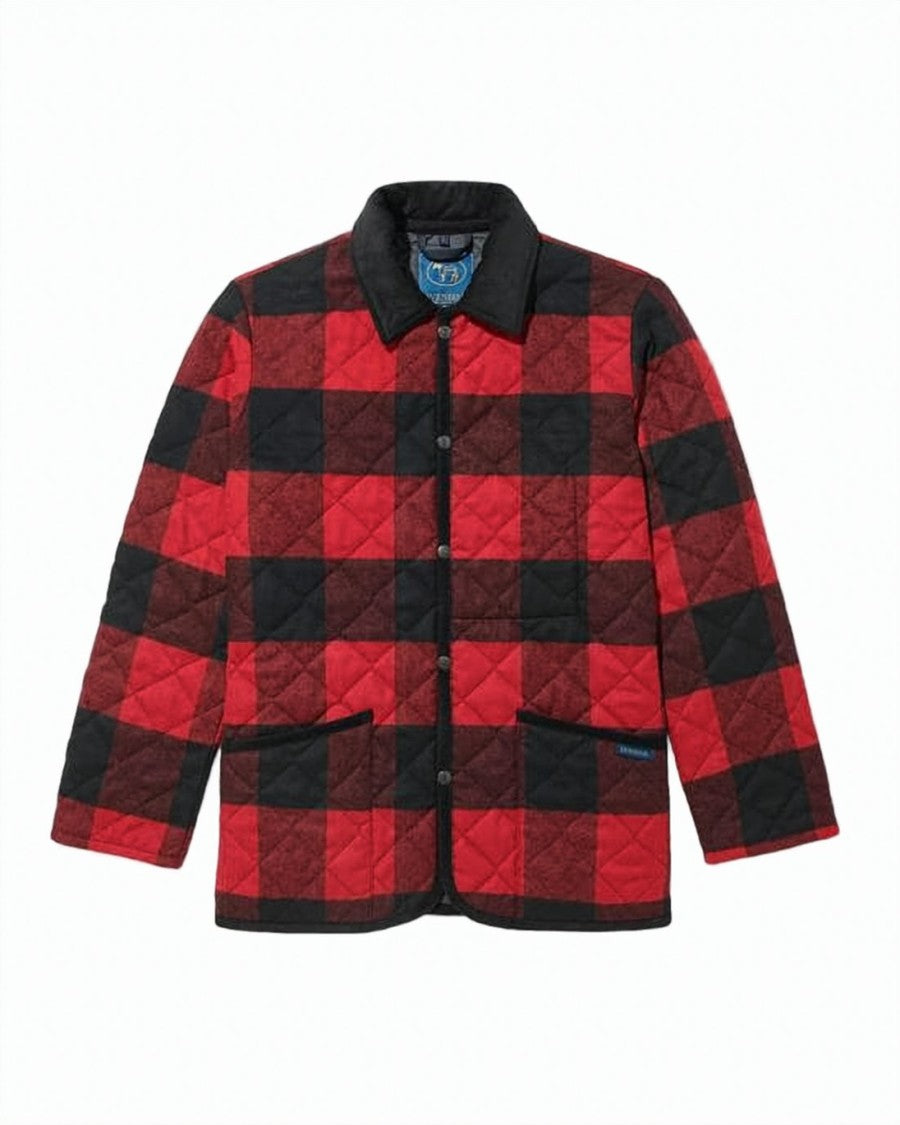 A.P.C. Quilted Red And Black Checkered Jacket