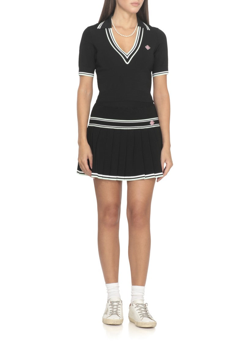 Casablanca Tailored V-Neck Polo Shirt