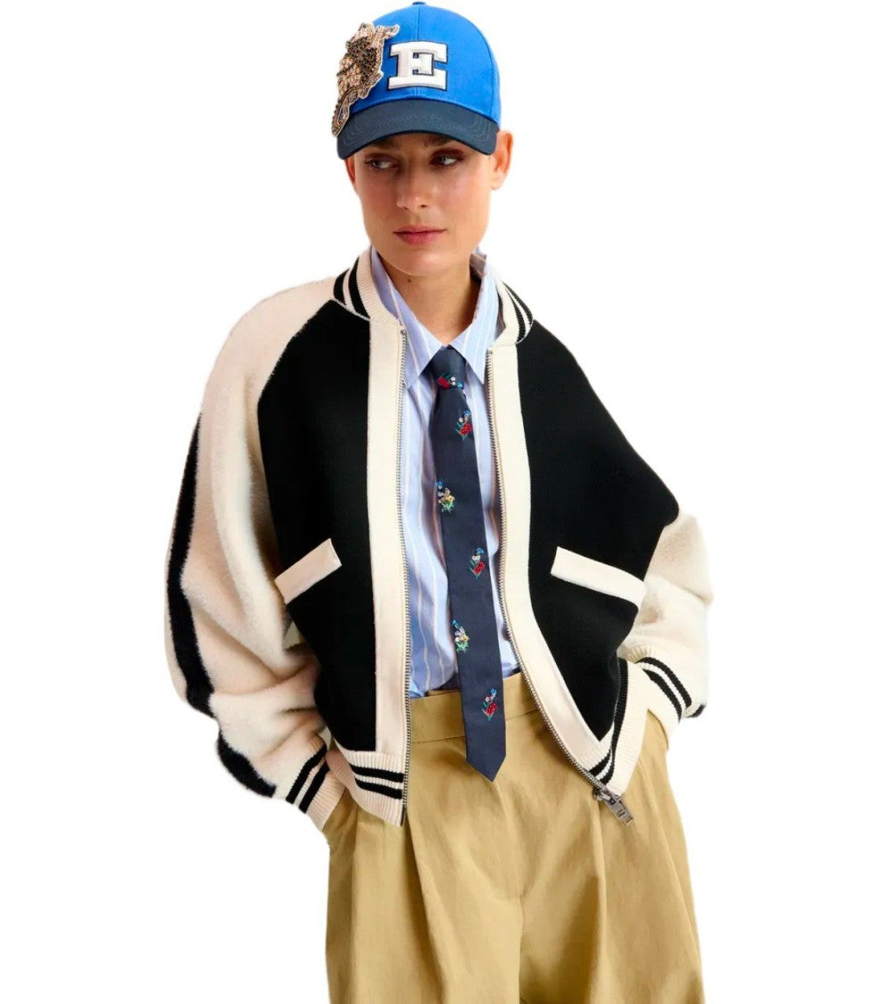 Essentiel Antwerp Idol Bicolor Knitted Bomber Jacket
