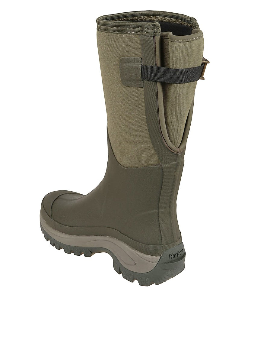 Barbour Mid-Calf Green Wellingtons With Traction Sole