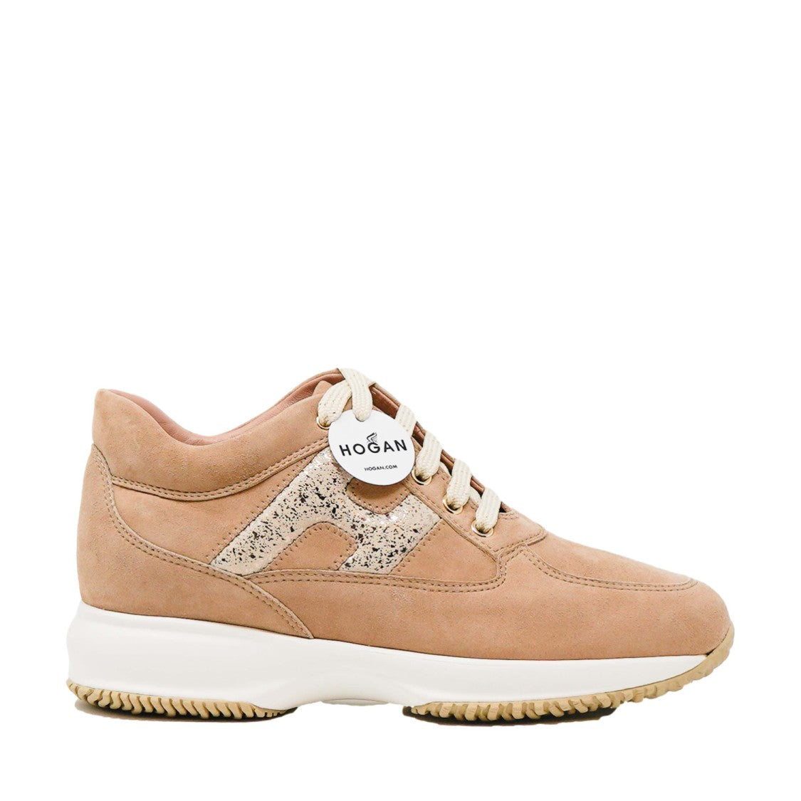 Hogan Interactive Sneakers In Beige H Platinum Suede