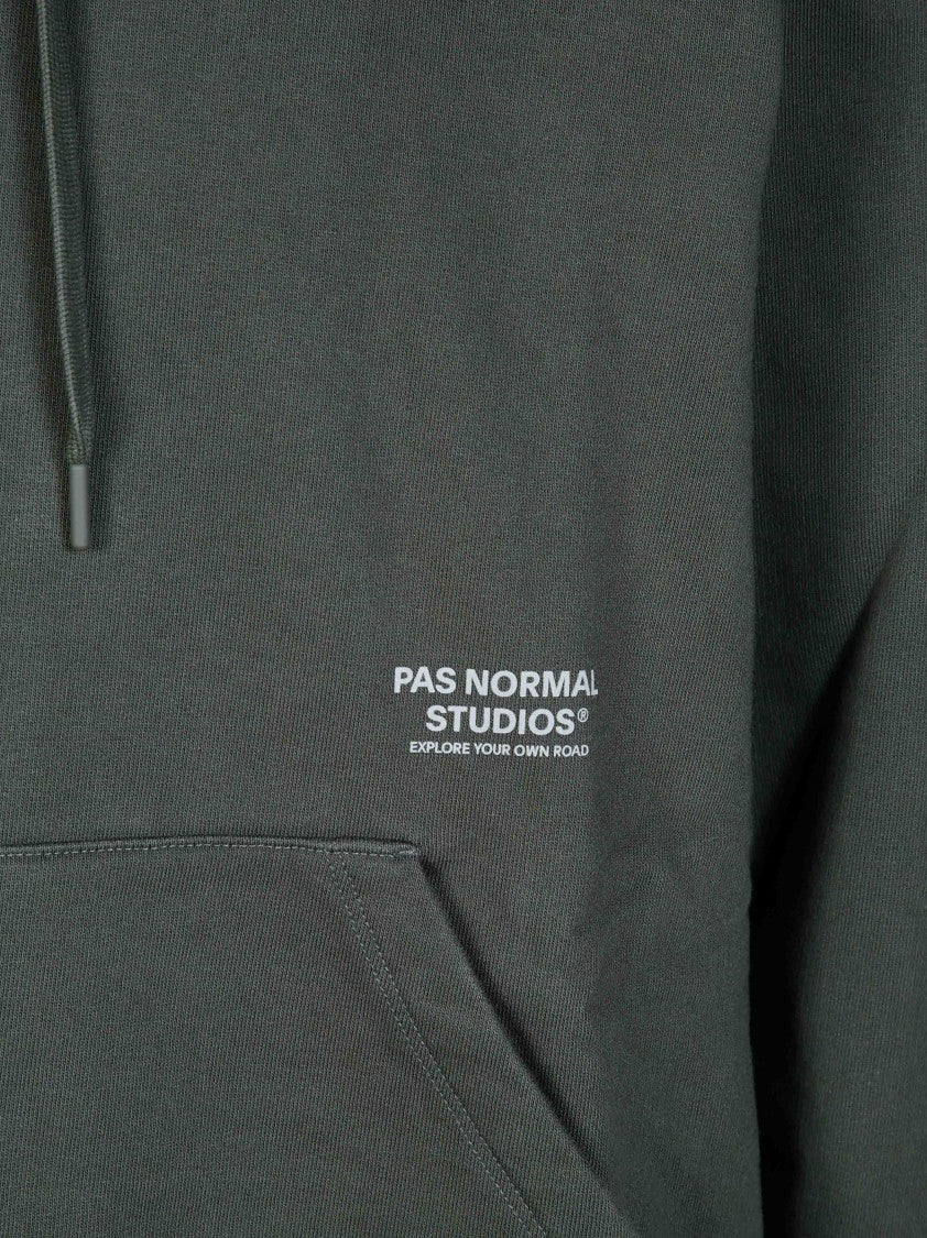 Pas Normal Studios Green Off-Race Relaxed Kangaroo Pocket Hoodie
