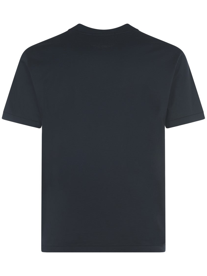 Stone Island Blue T-Shirt With Compass Logo Patch