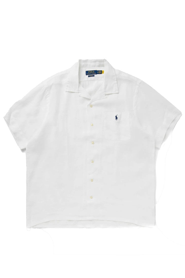 Polo Ralph Lauren White Cotton Button-Up Short-Sleeve Shirt