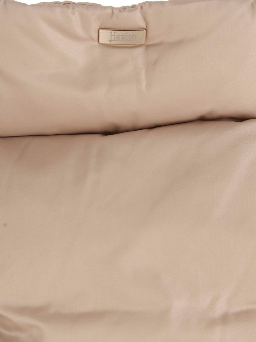 Herno Long Padded Coat With Structured Collar And Zipper Closure