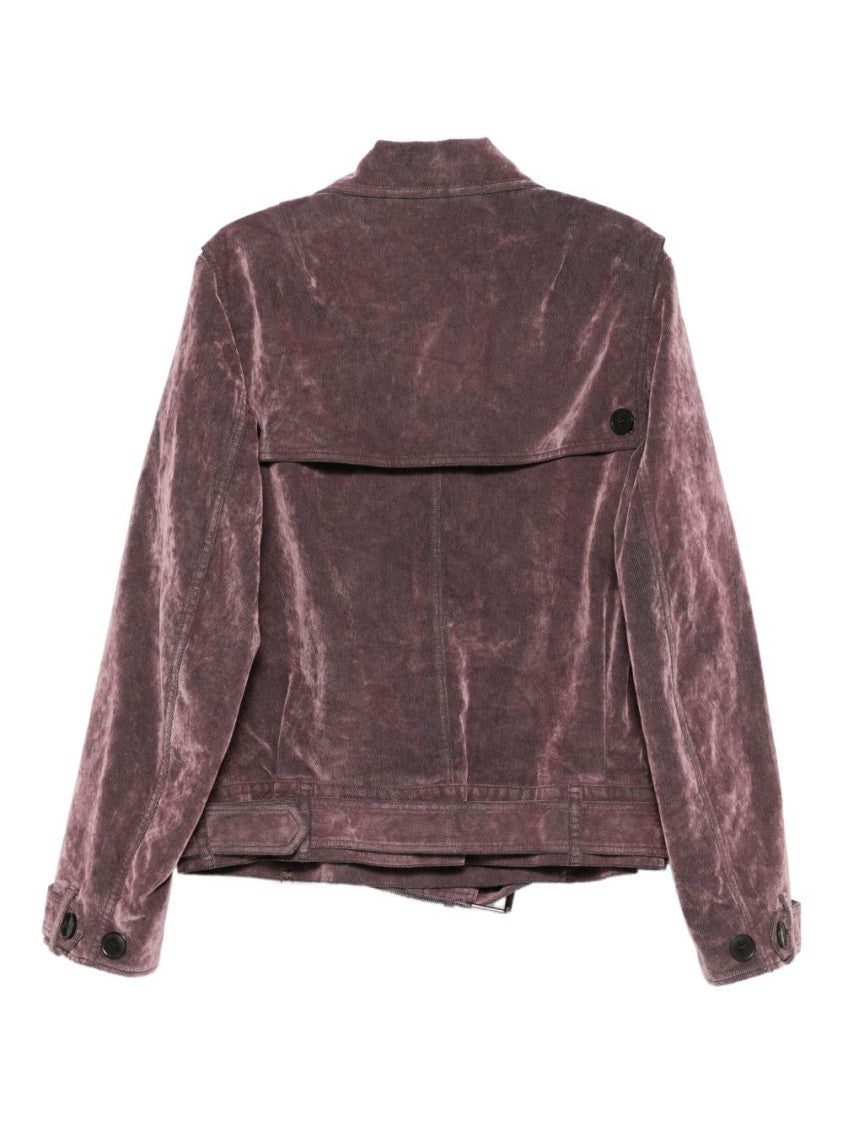 Dries Van Noten Lilac Purple Corduroy Belted Hem Jacket