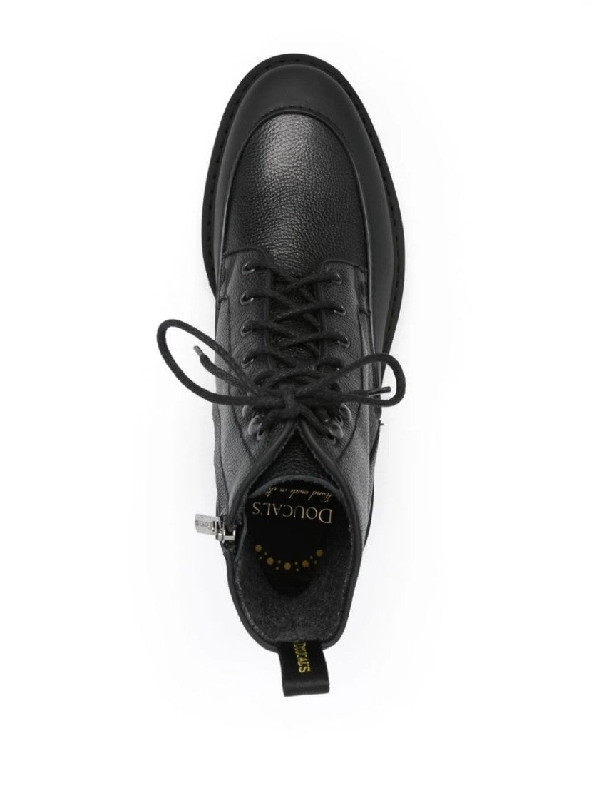 Doucal's Derby Boots With Textured Leather