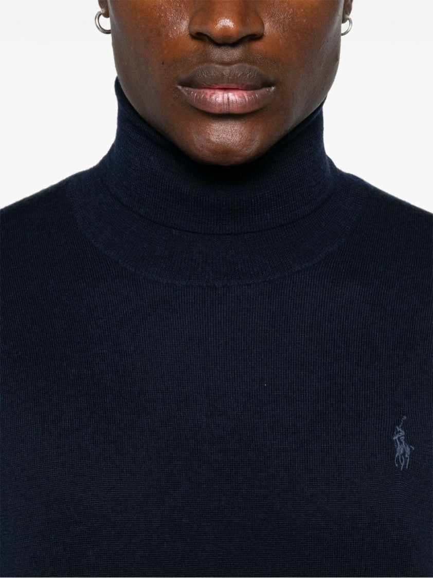 Polo Ralph Lauren Turtleneck Black Wool Long Sleeve Pullover
