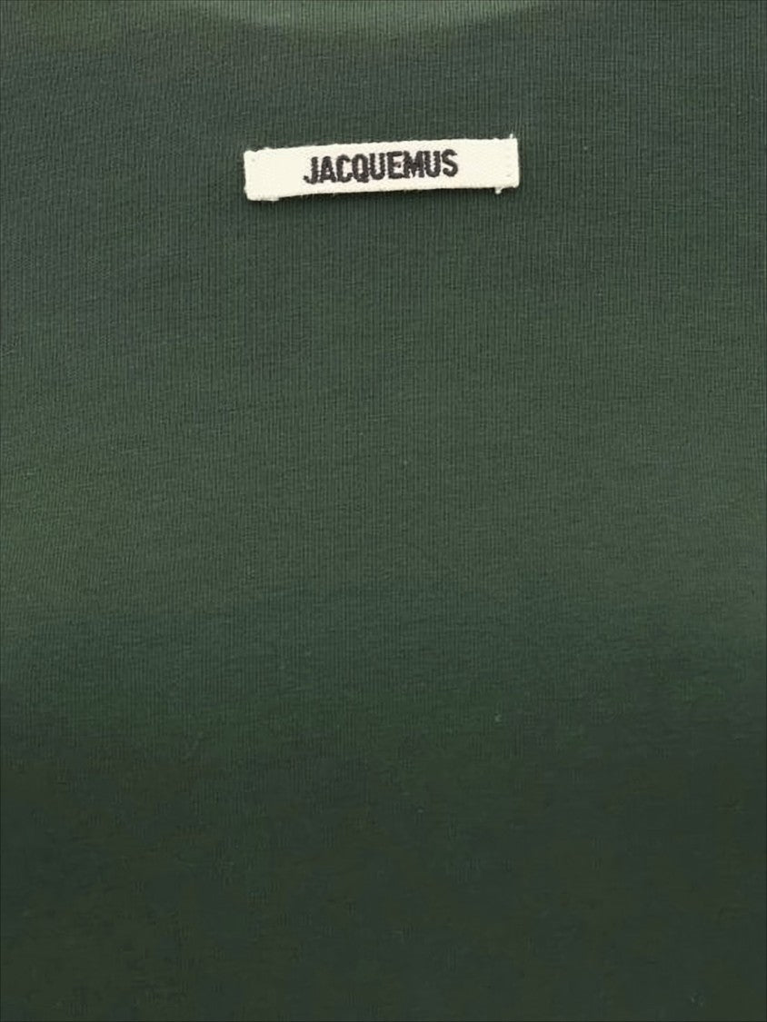 Jacquemus Cropped Green T-Shirt With Minimalist Design