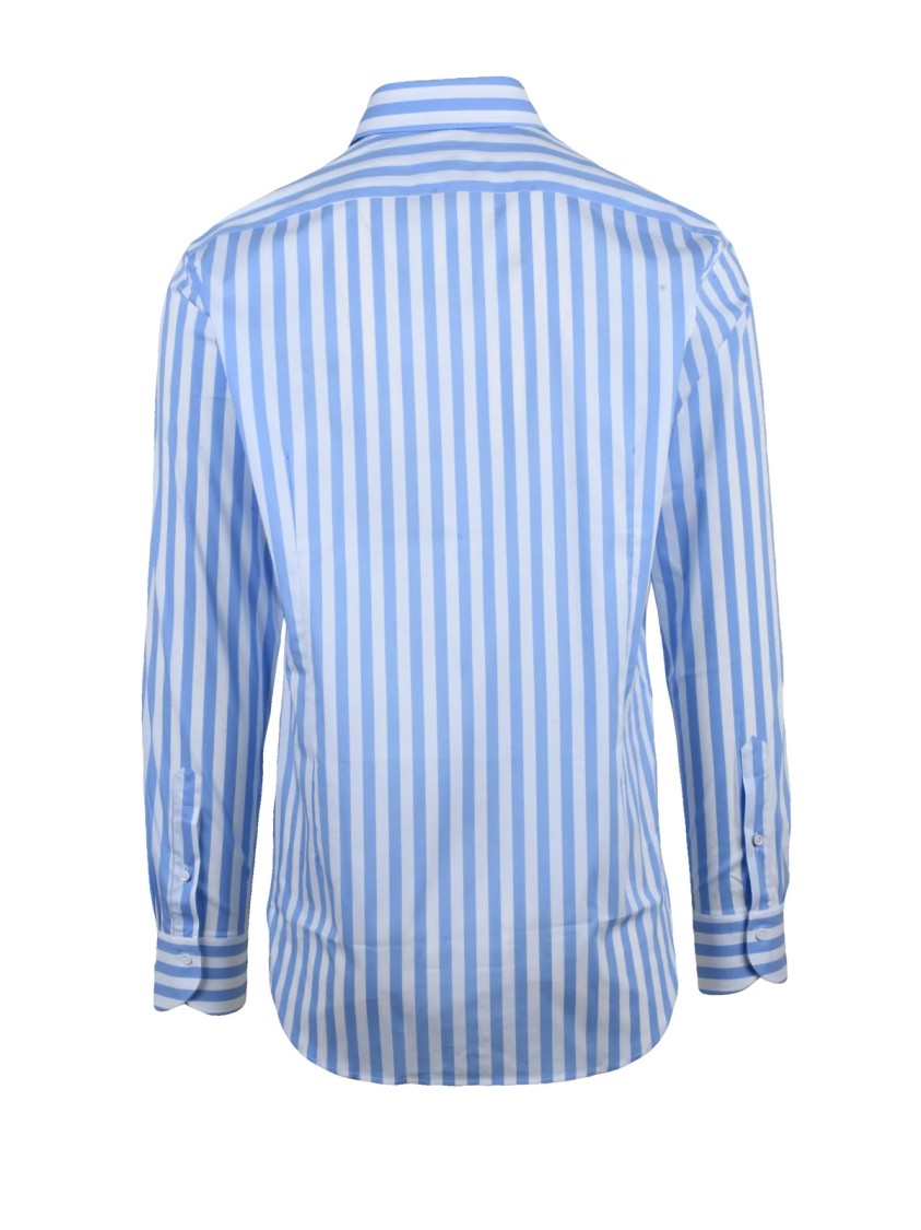 Carrel White Cotton-Blend Striped Shirt
