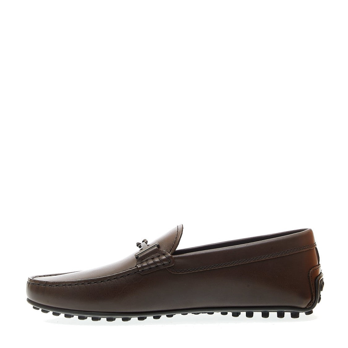 Tod's City Gommino In Brown Leather Buckle