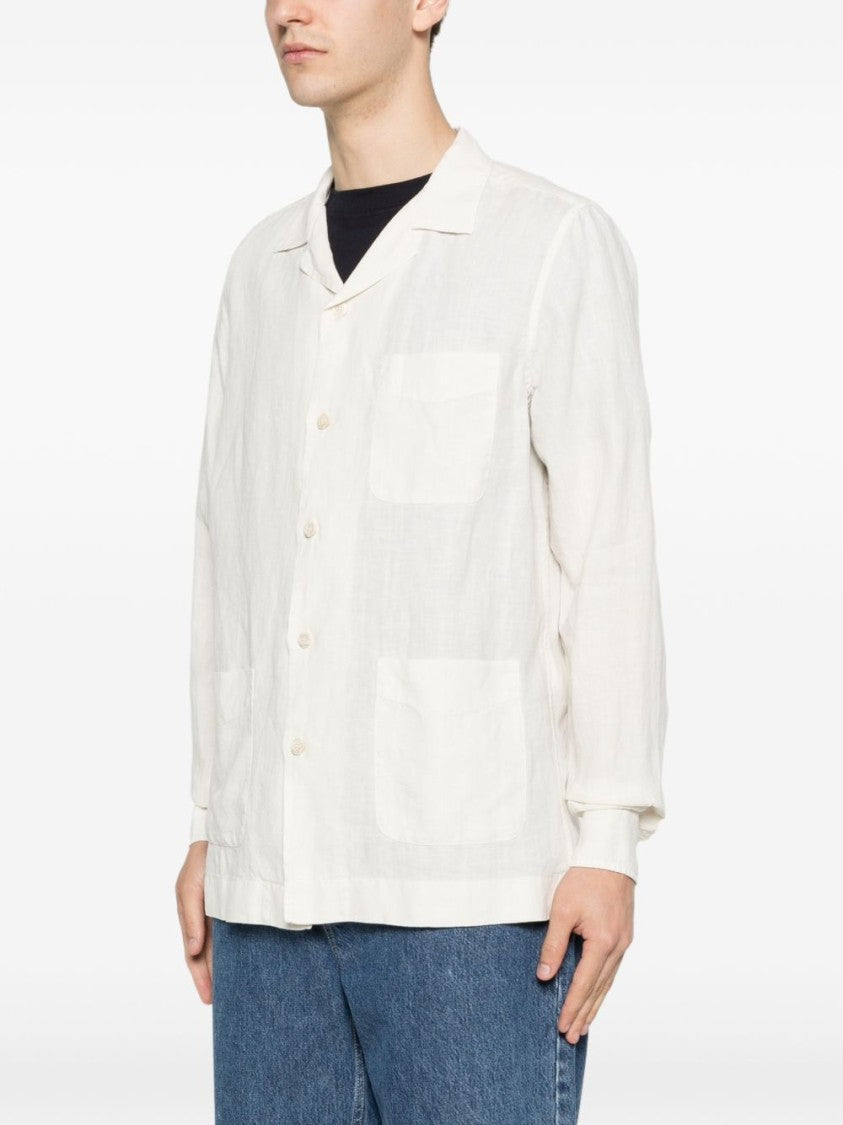 Boglioli Relaxed Fit Camp Collar Linen Shirt