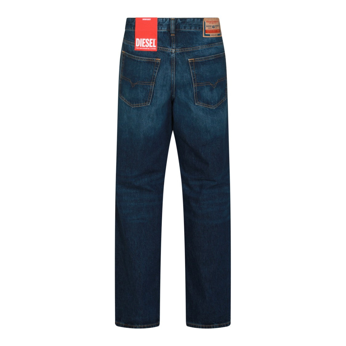 Diesel Straight-Leg Dark Blue Cotton Denim Jeans