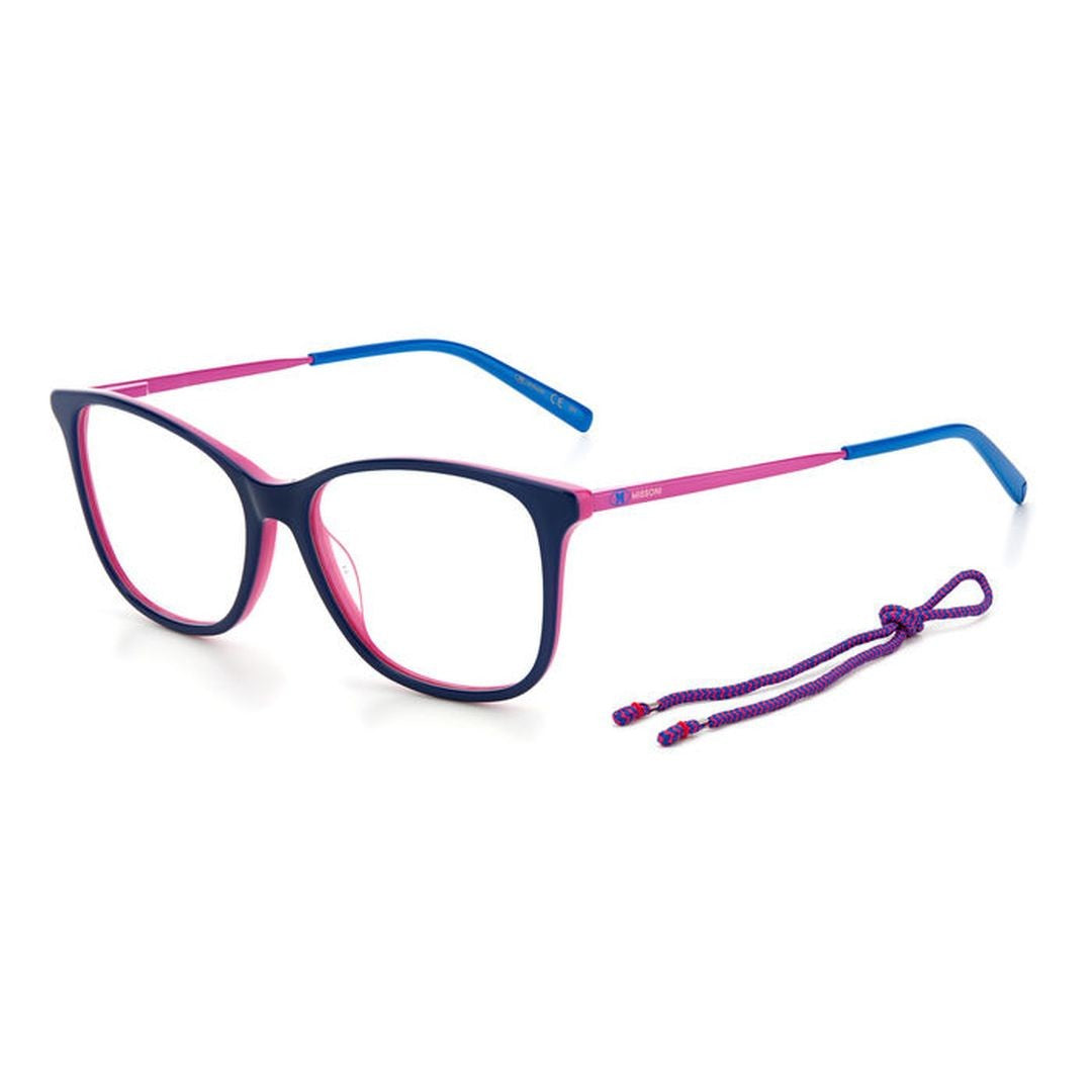M Missoni Mmi 0015 Oversized Square Frame Eyeglasses With Vibrant Color Contrast