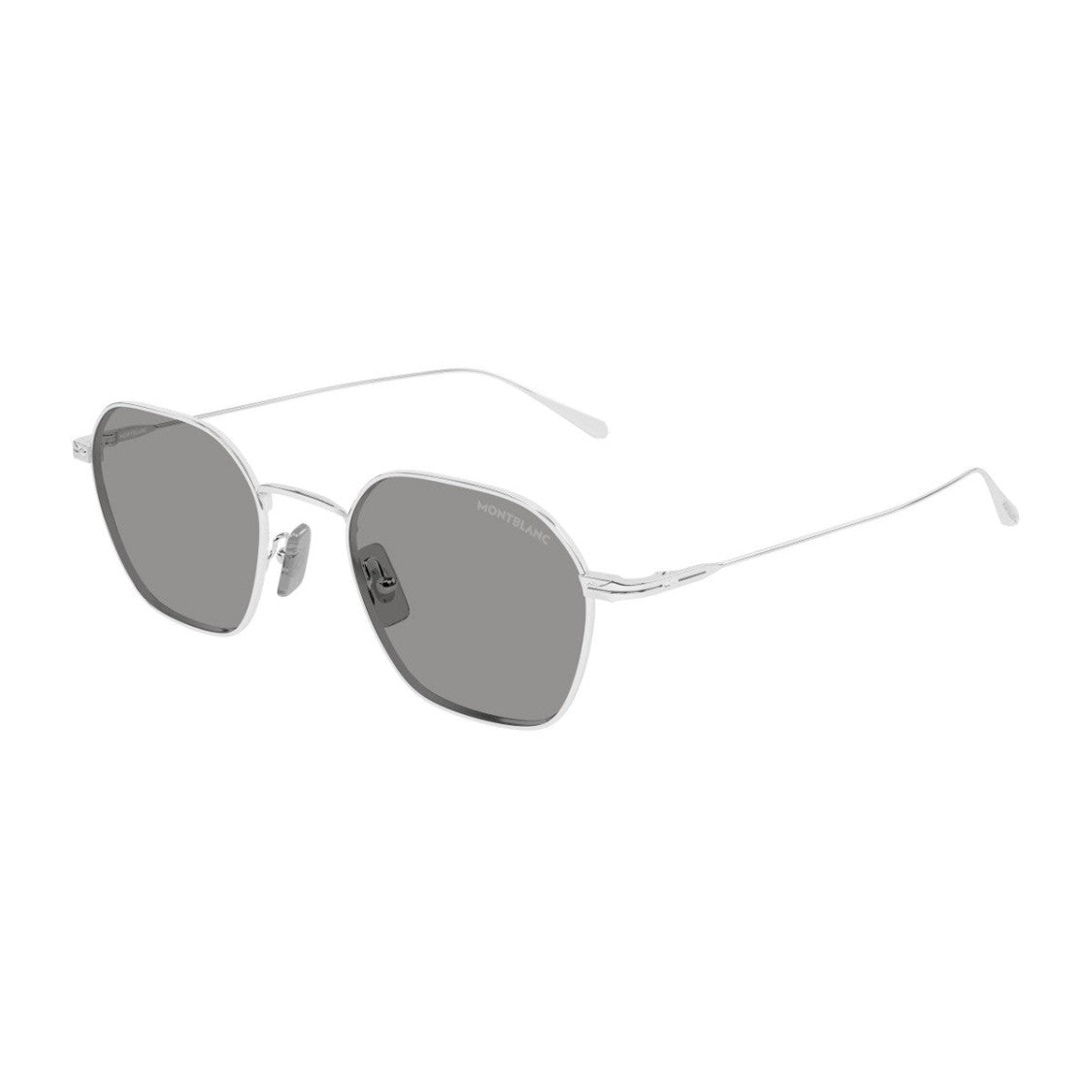 Montblanc Silver Nib Metal Geometric Sunglasses