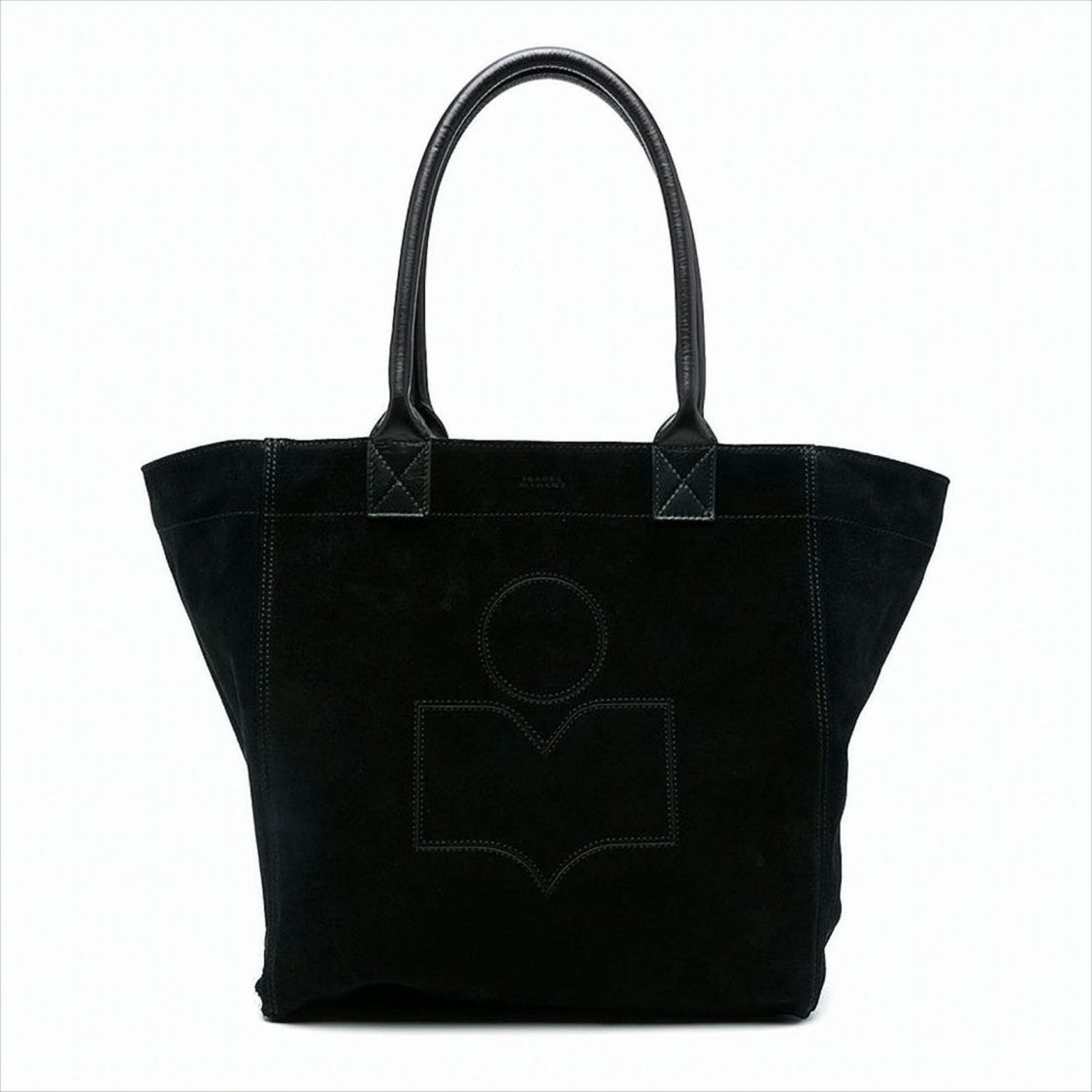 Isabel Marant Étoile Tapered Black Suede Calf Leather Small Tote Bag