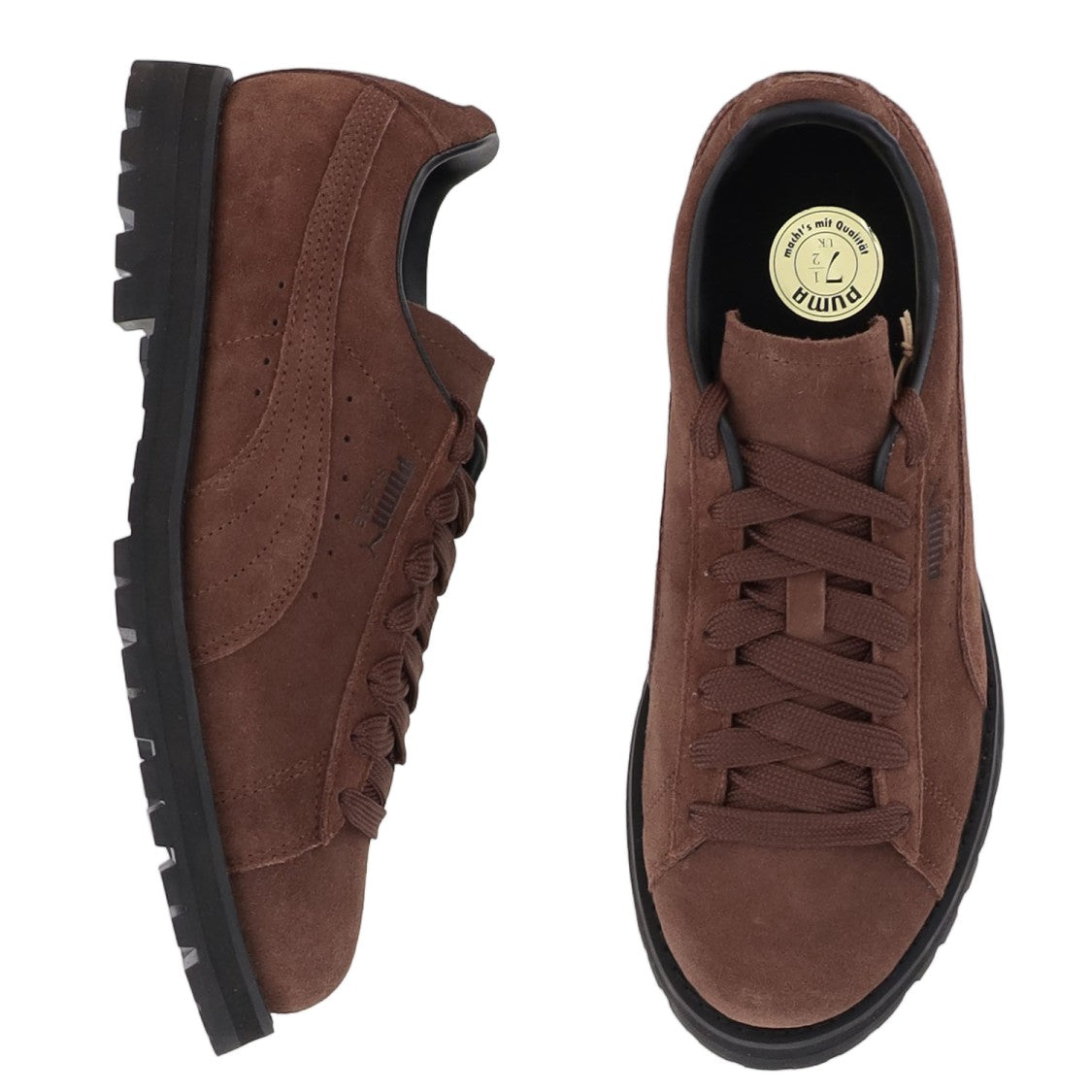 Puma Vibram Suede Sneakers With Round Toe And Front Lacing