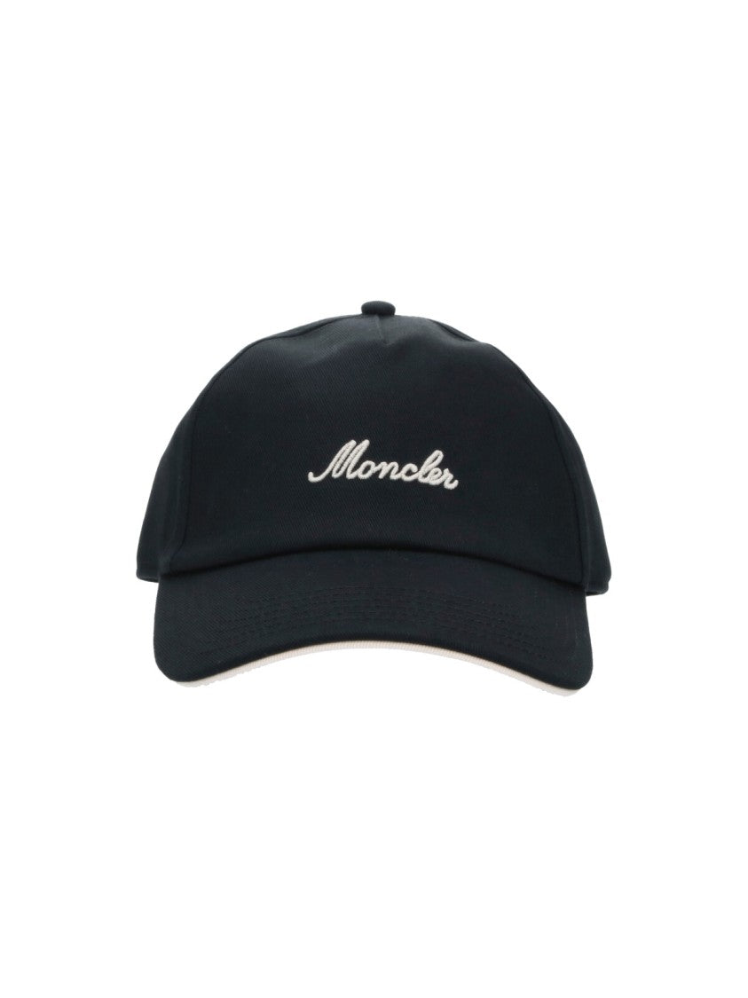 Moncler Black Curved Visor Cotton Baseball Cap