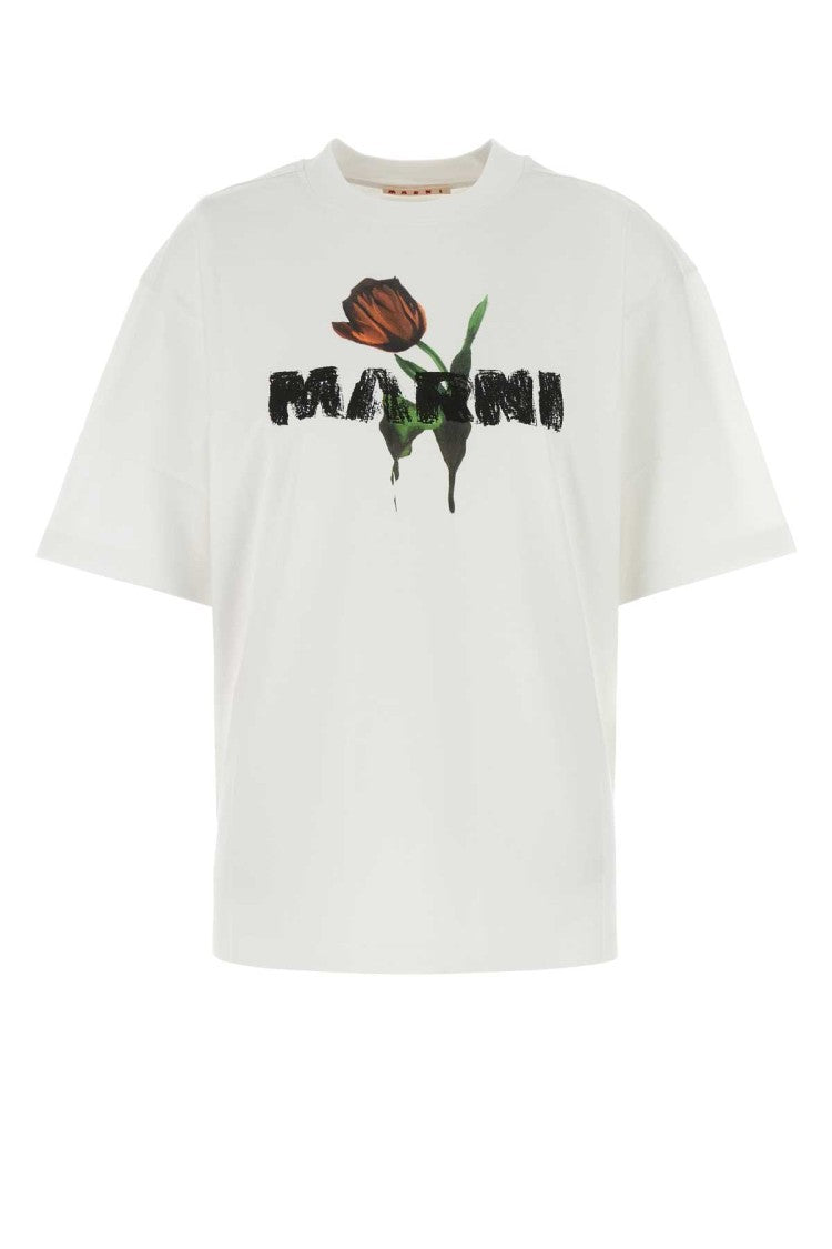 Marni White Cotton Oversize T-Shirt