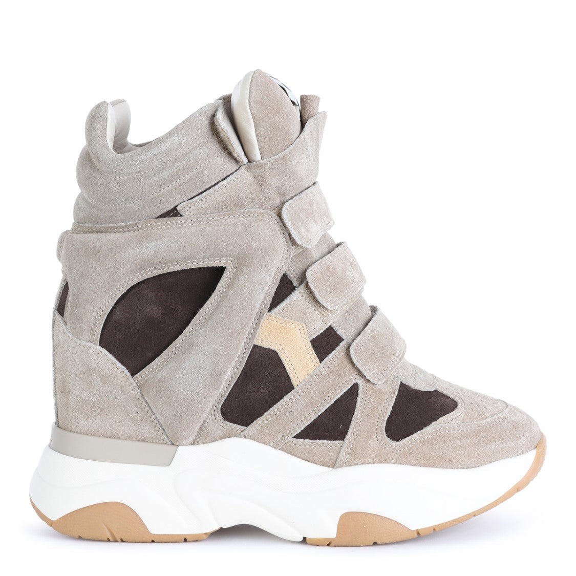 Isabel Marant Layered Velcro High-Top Sneakers