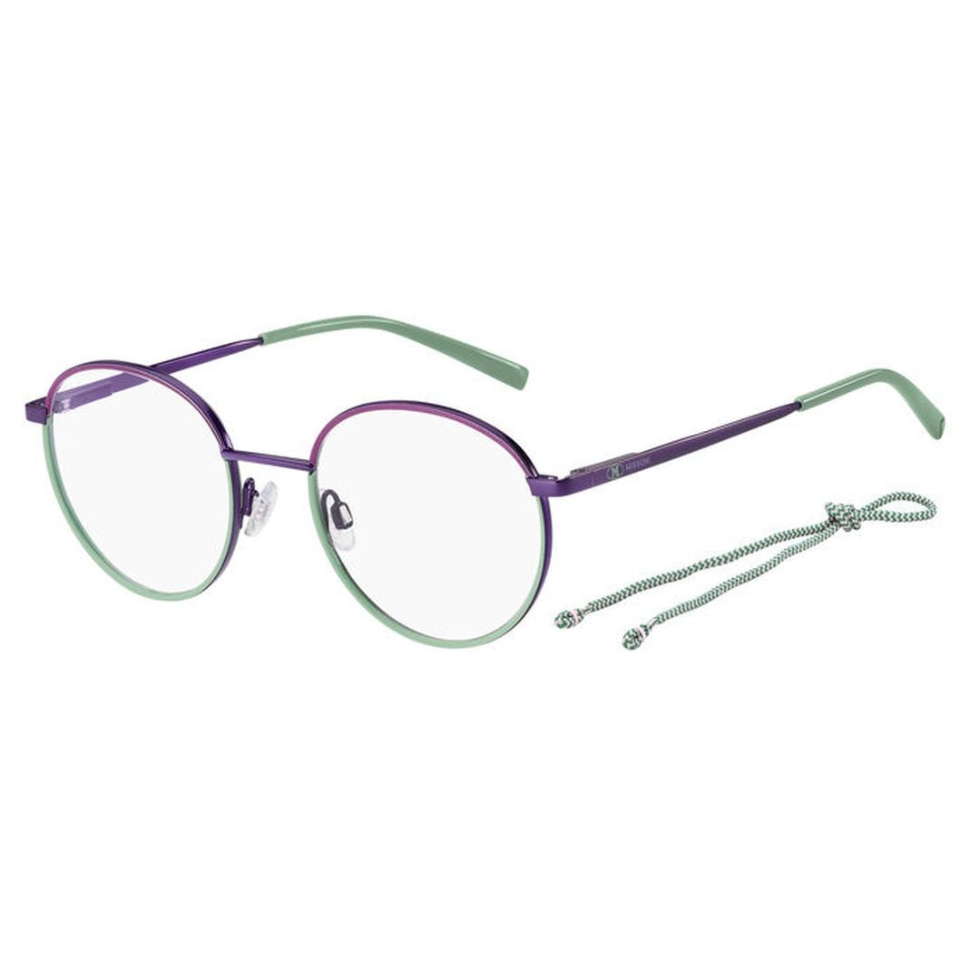 M Missoni Mmi 0036 Two-Tone Round Metal Frame Eyeglasses With Chain