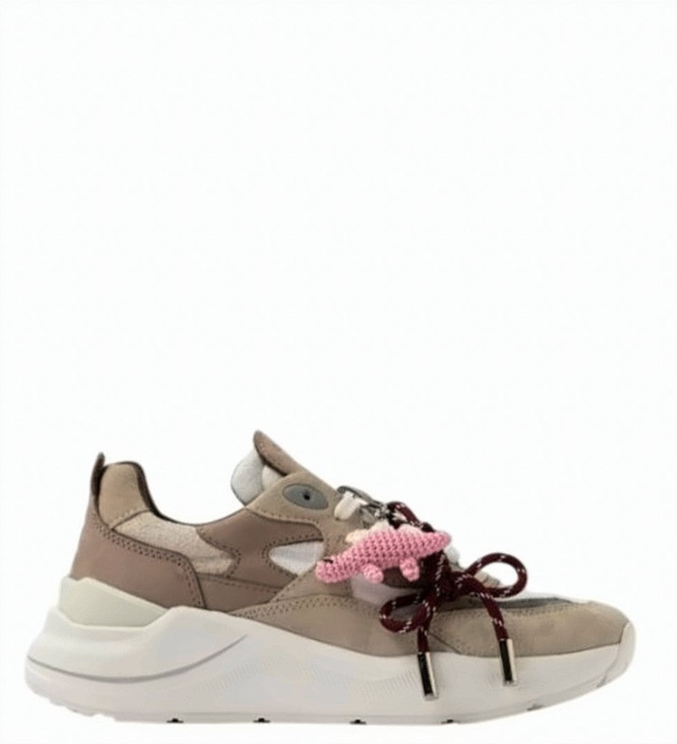D.A.T.E Fuga Linen Suede Heel Rubber Sneakers