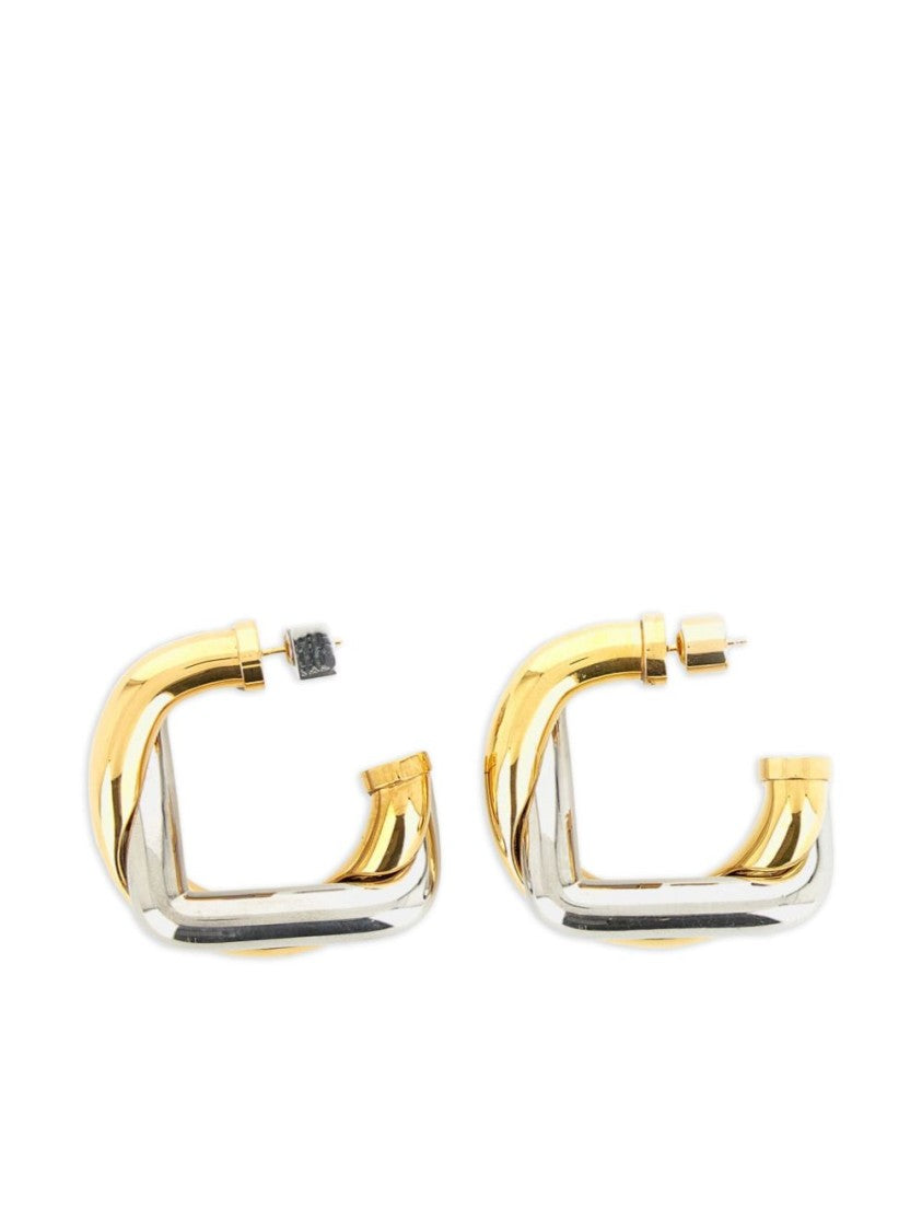 Jacquemus Gold Tone Brass Open Hoop Earrings
