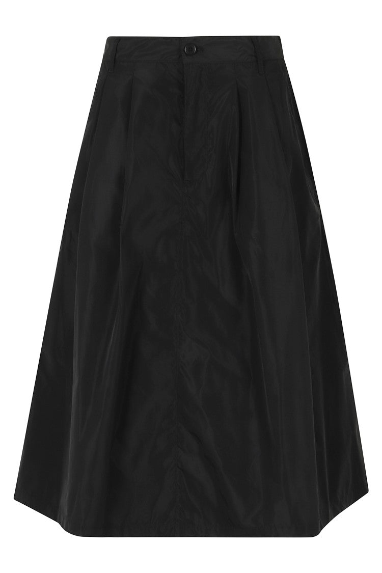Aspesi Black Alberta Gathered Elastic Back Flared Midi Skirt