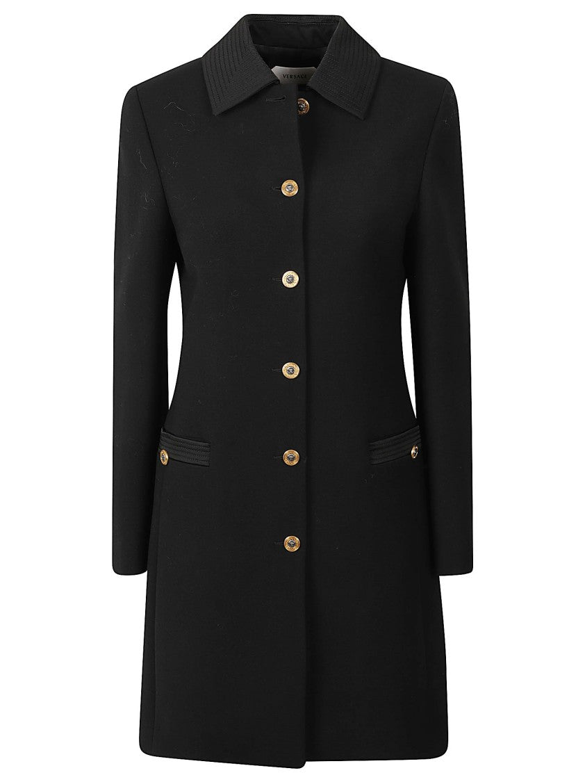 Versace Tailored Short Coat In Pure Virgin Wool