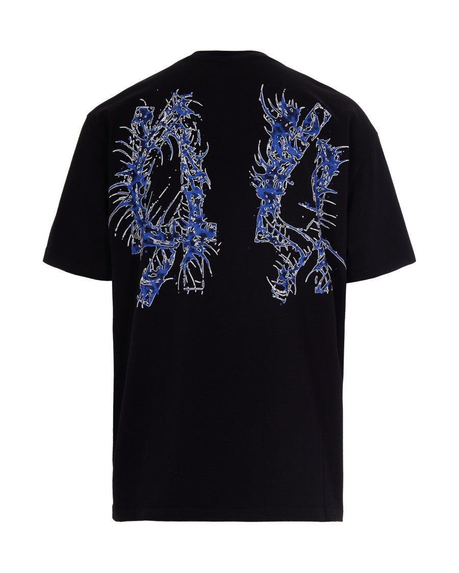 44 Label Group Centipede-Graphic Black Cotton Jersey T-Shirt