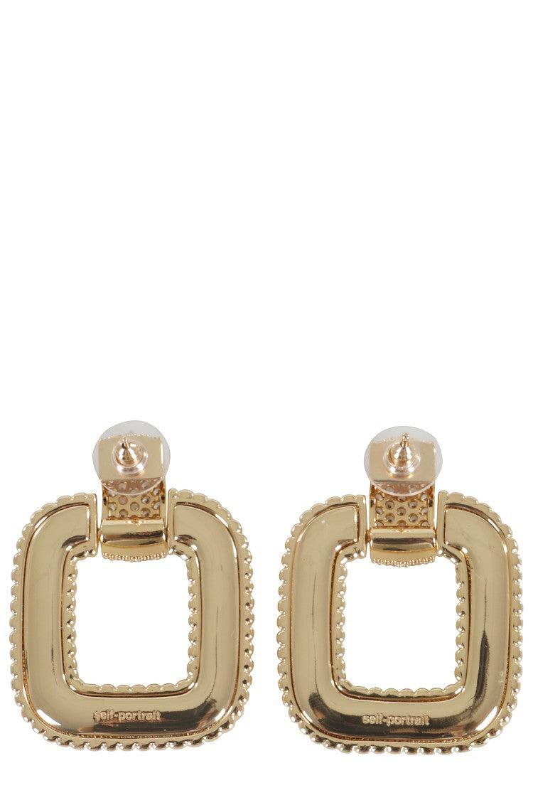 Self-Portrait Gold Knocker Earrings