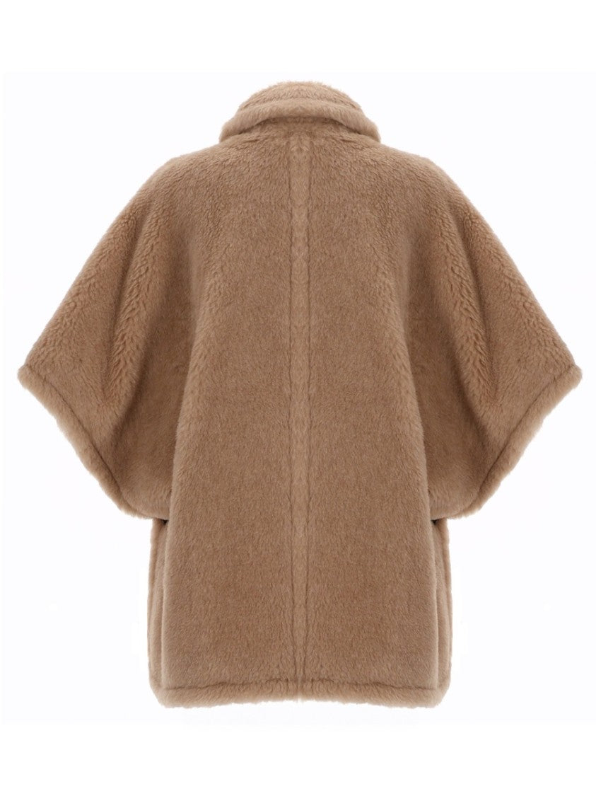 Max Mara Horse4 Double-Breasted Alpaca Poncho