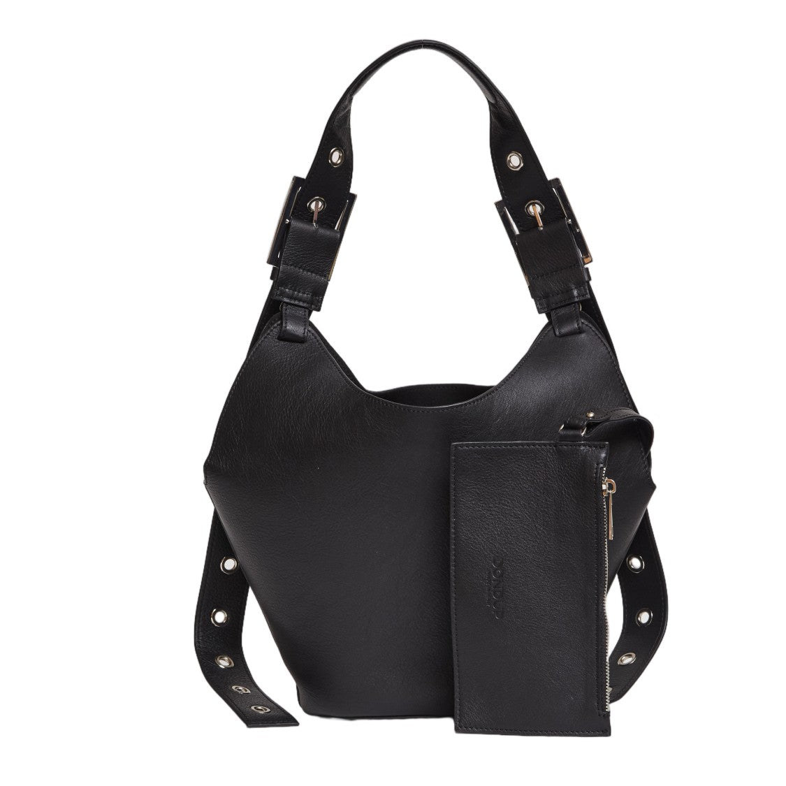 Dondup Black Nero Leather Front Logo Handbag