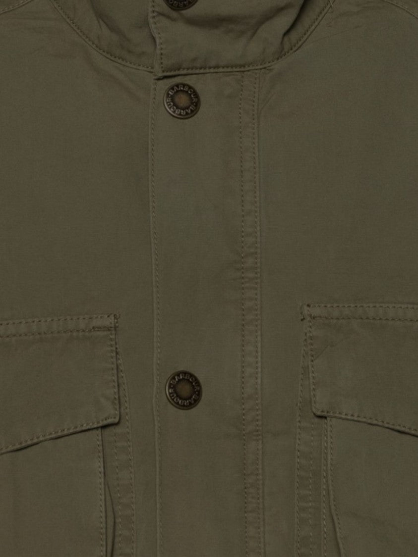 Barbour Button Fastening Casual Jacket With Patch Pockets And Corduroy Collar