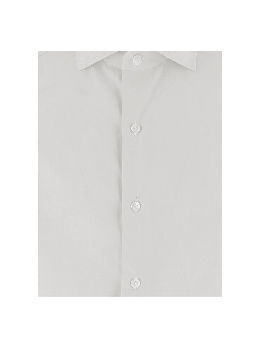 Finamore White Ribbed Cotton Shirt