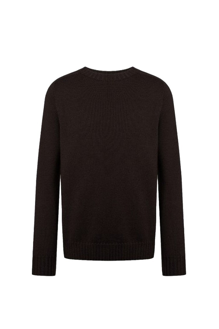 Dondup Dark Brown Crew-Neck Wool Sweater