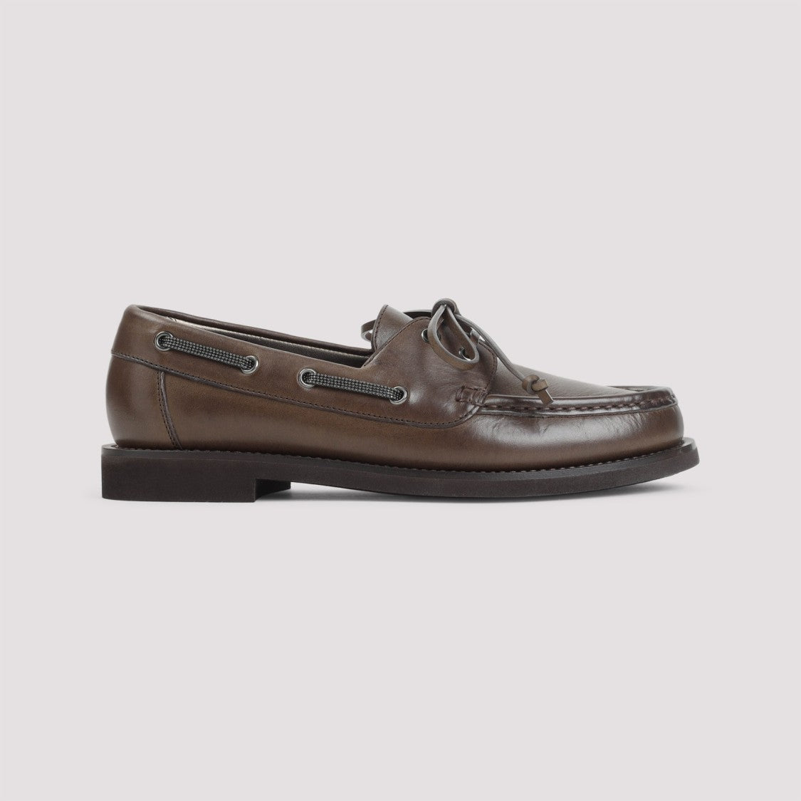 Brunello Cucinelli Brown Leather Loafers