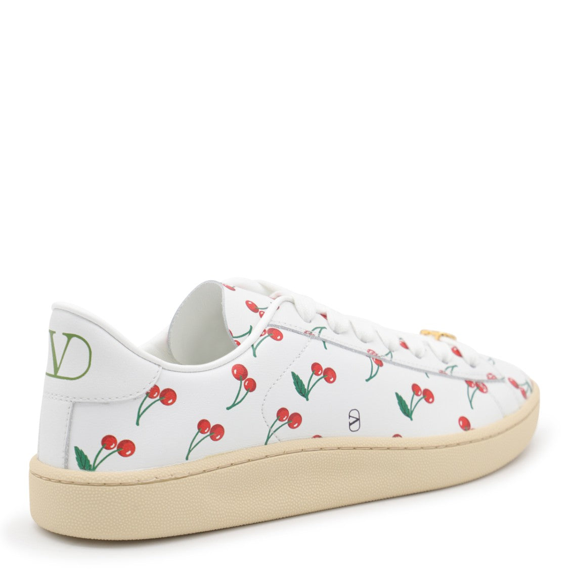 Valentino Garavani White And Red Leather Sneakers