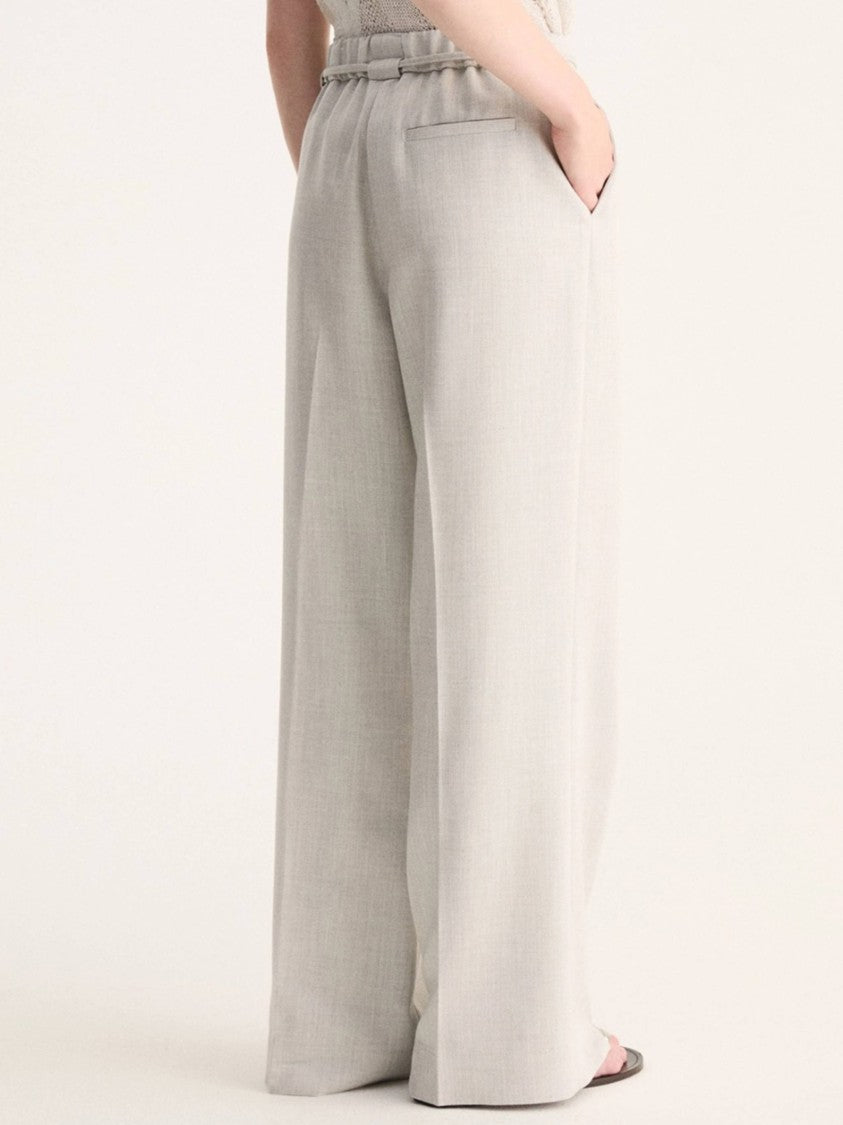 Biancalancia Wide-Leg High Waist Tie Belt Pants
