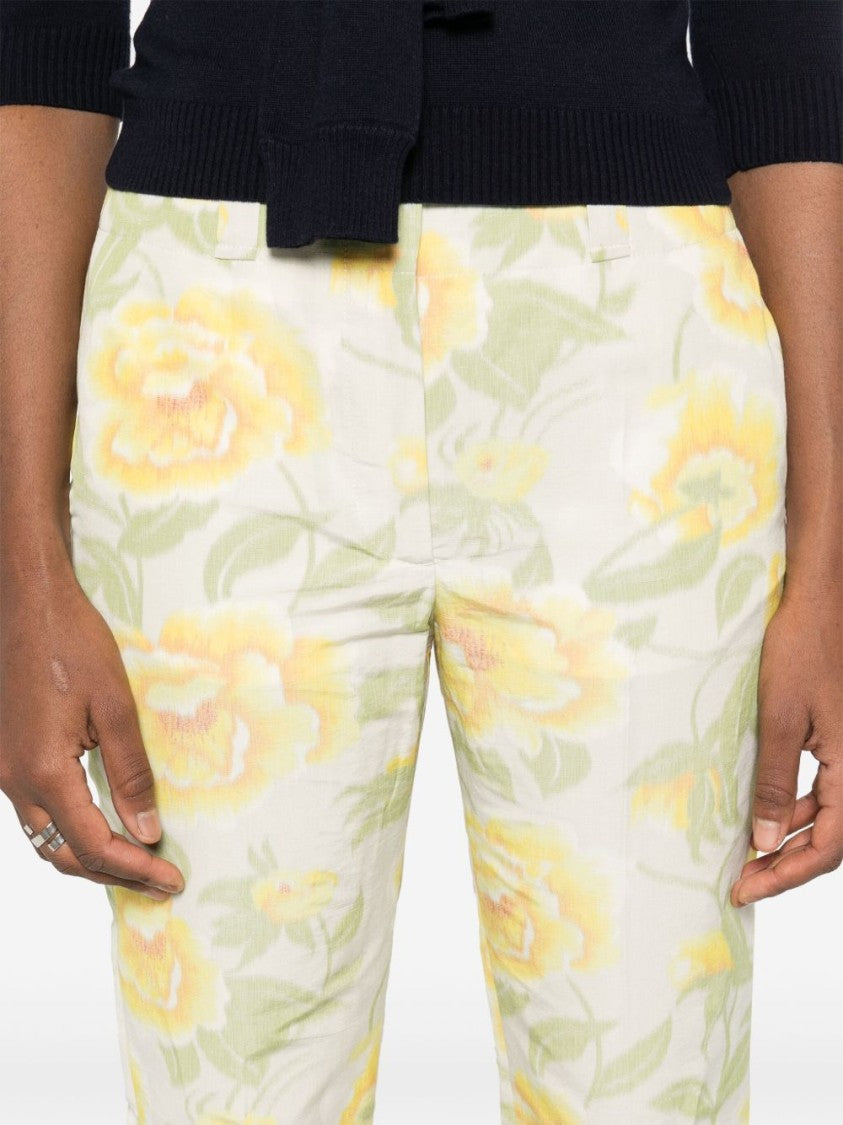 Kenzo Sunflower Yellow Cropped Tailored Trousers