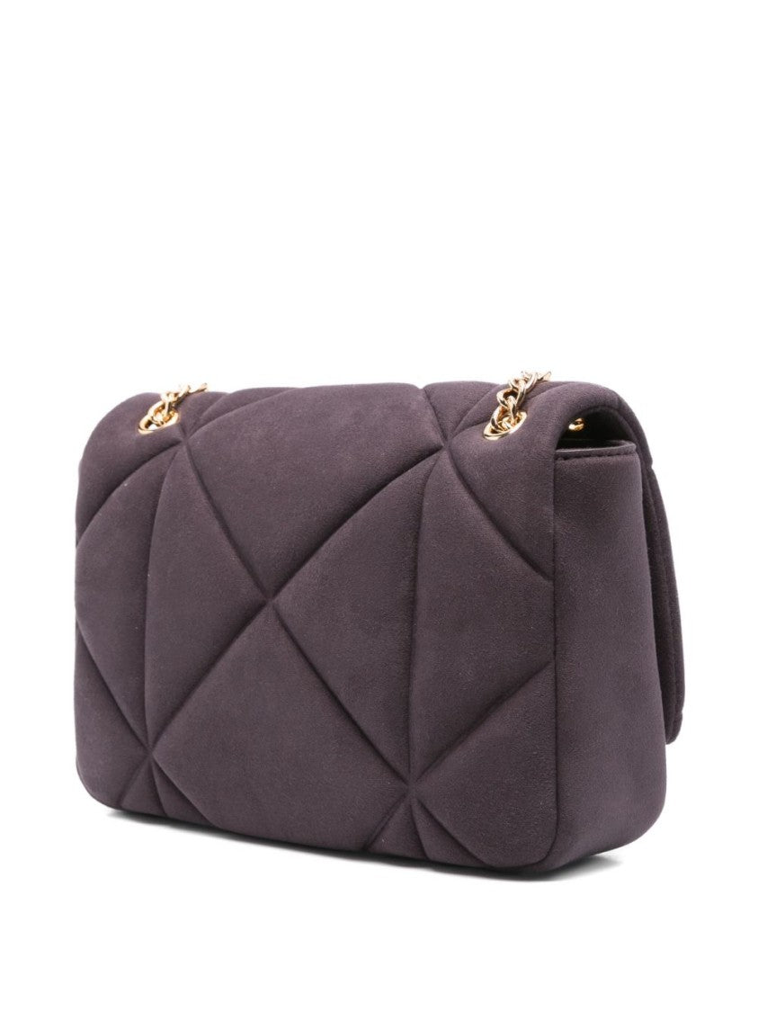 Love Moschino Violet Quilted Shoulder Bag With Gold Accents