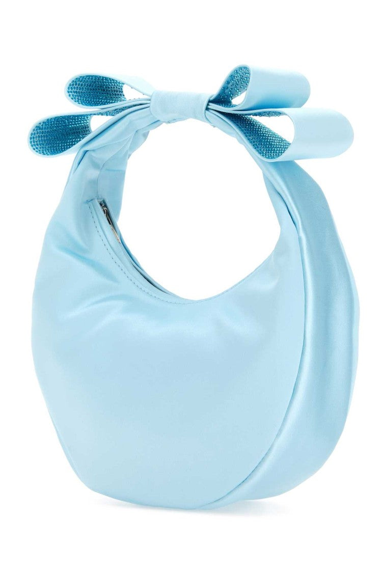 Mach & Mach Pastel Light-Blue Satin Small Cadeau Handbag