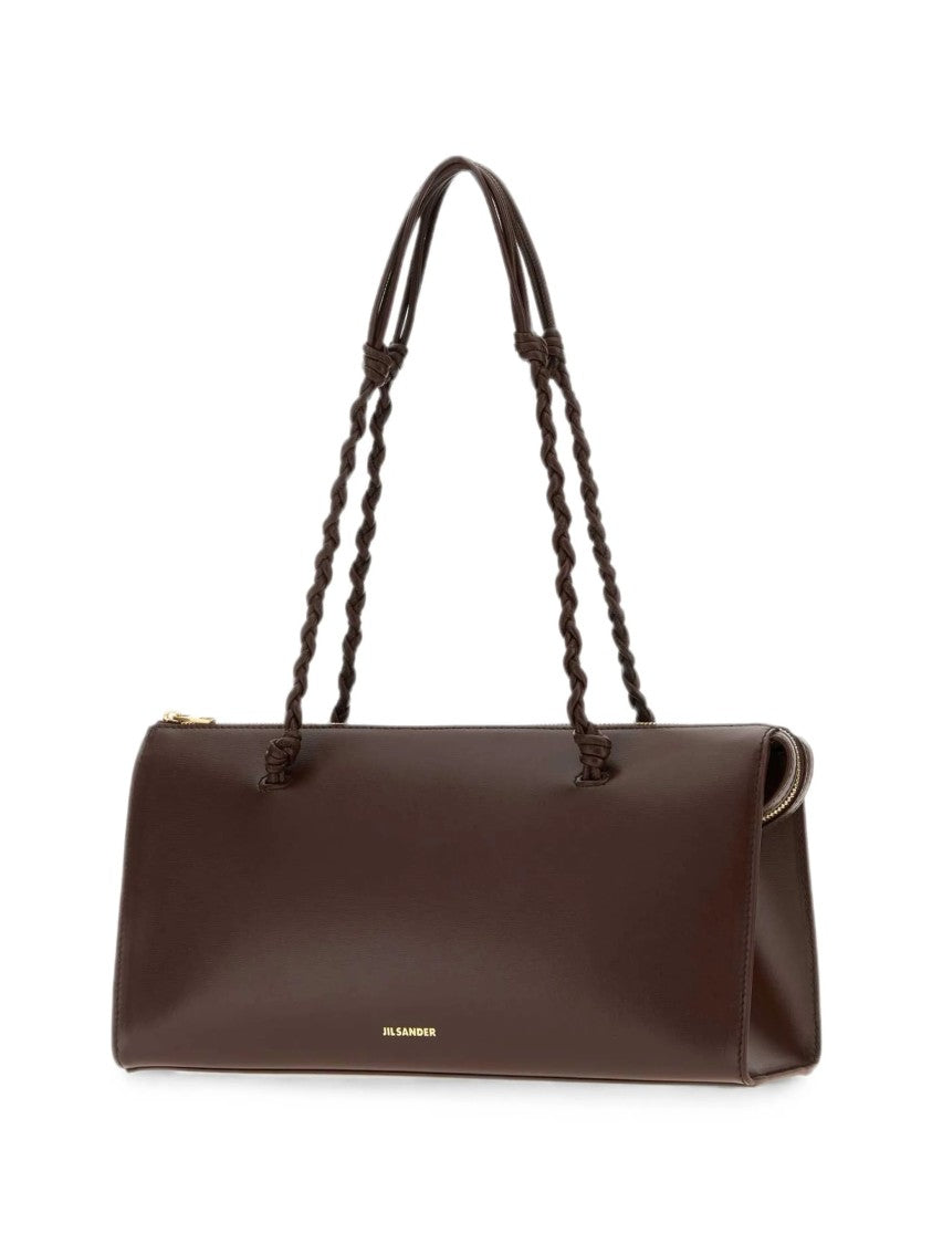 Jil Sander Dark Brown Smooth Leather Shoulder Bag