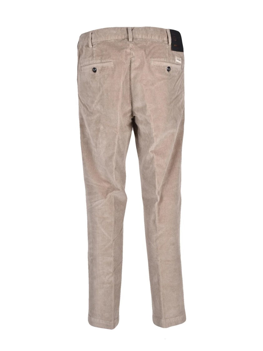 Officina 36 Beige Stretch Cotton-Blend Chino Pants