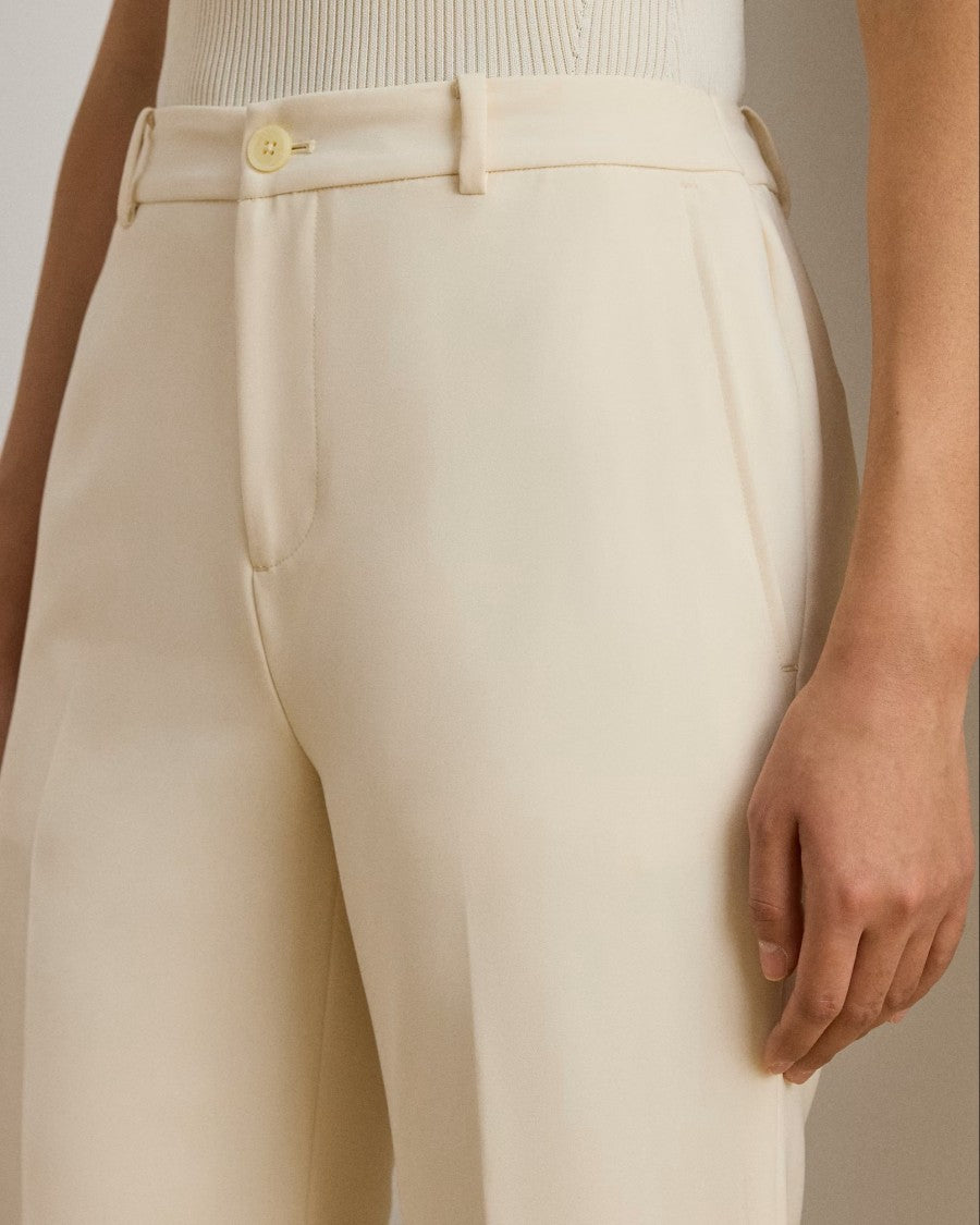 Lauren Ralph Lauren Natural Woven City Crepe Straight Trousers